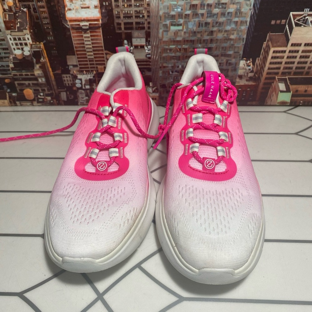 Cole Haan Pink and White Zerogrand Journey Sneakers